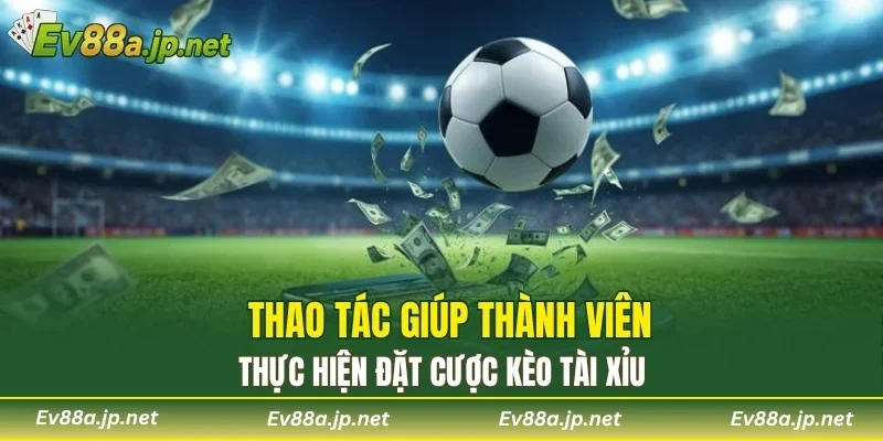 Thao tác giúp thành viên thực hiện đặt cược kèo tài xỉu